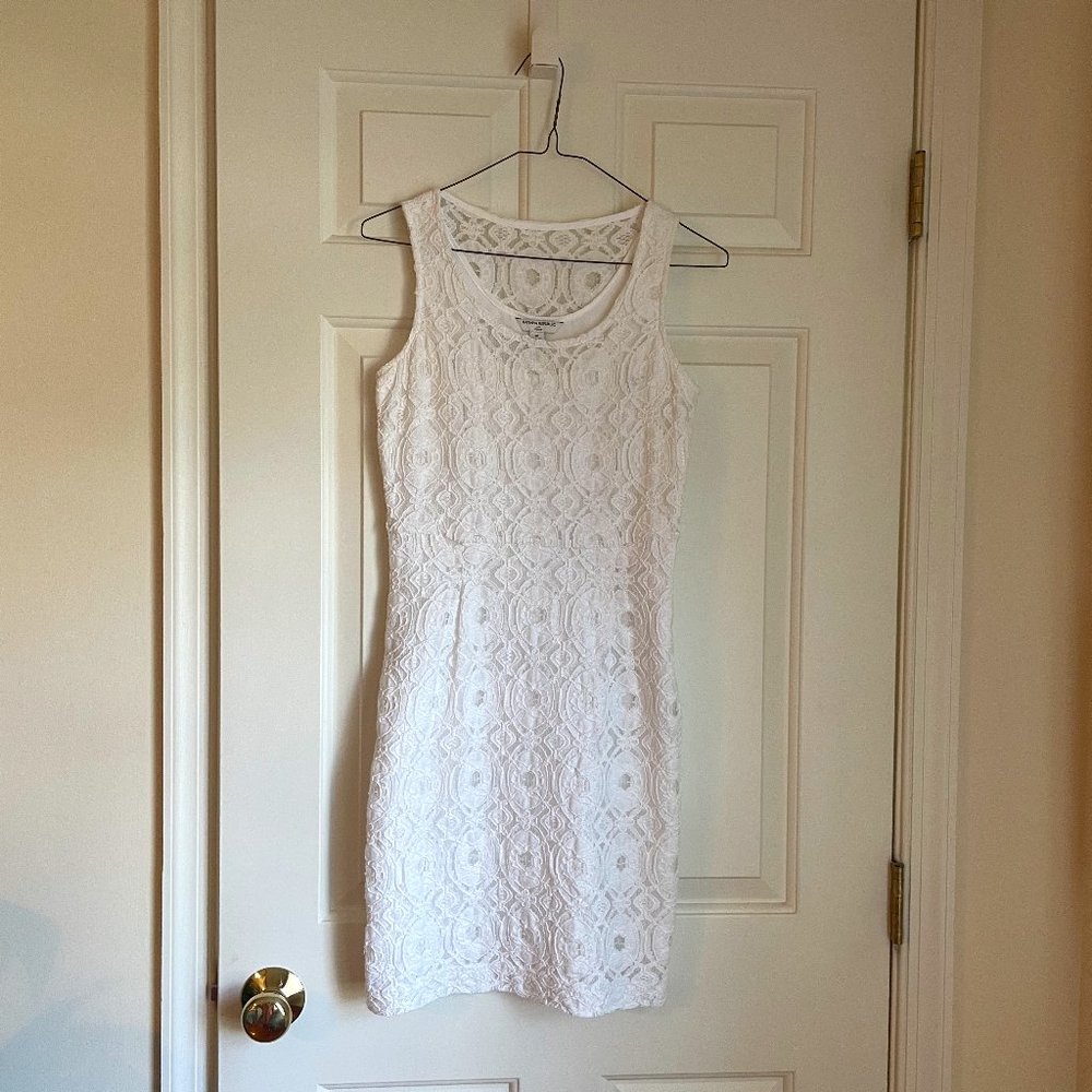 White lace mini dress